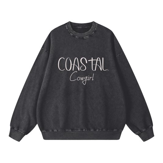 Coastal Cowgirl -Acid Wash Oversize Sweatshirt (multiple colors)