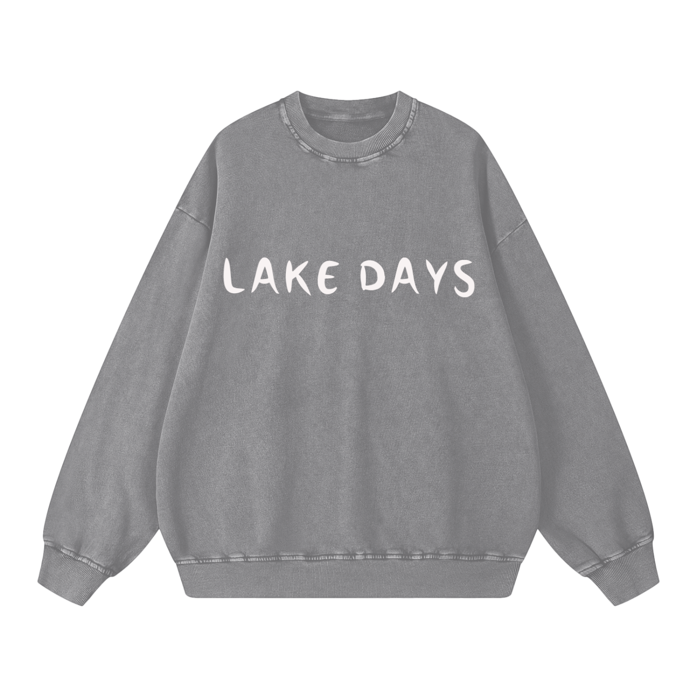 Lake Days- Acid Wash Oversize Sweatshirt
