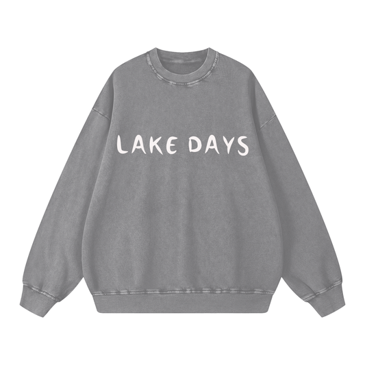 Lake Days- Acid Wash Oversize Sweatshirt