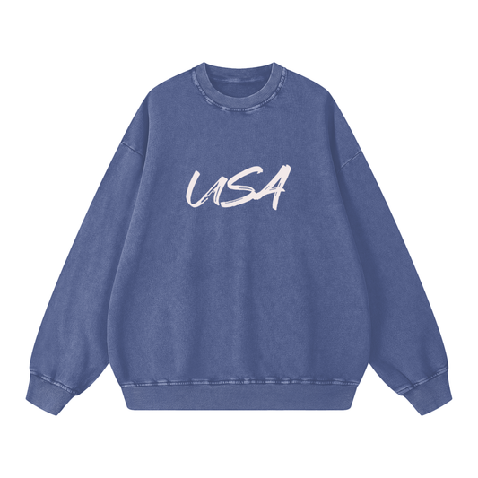 USA- Acid Wash Oversize Sweatshirt