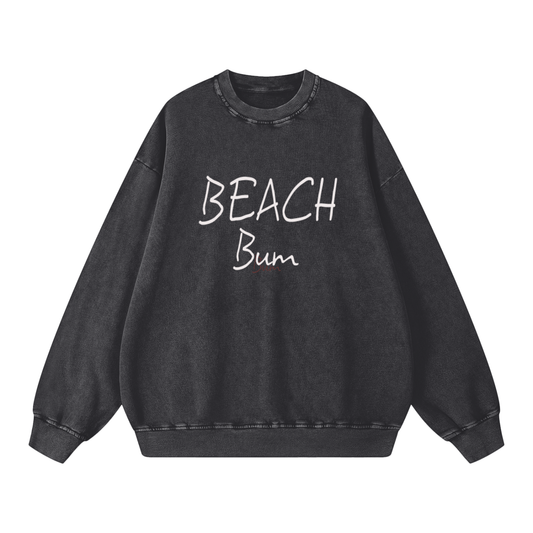 Beach Bum -Acid Wash Oversize Sweatshirt (multiple colors)