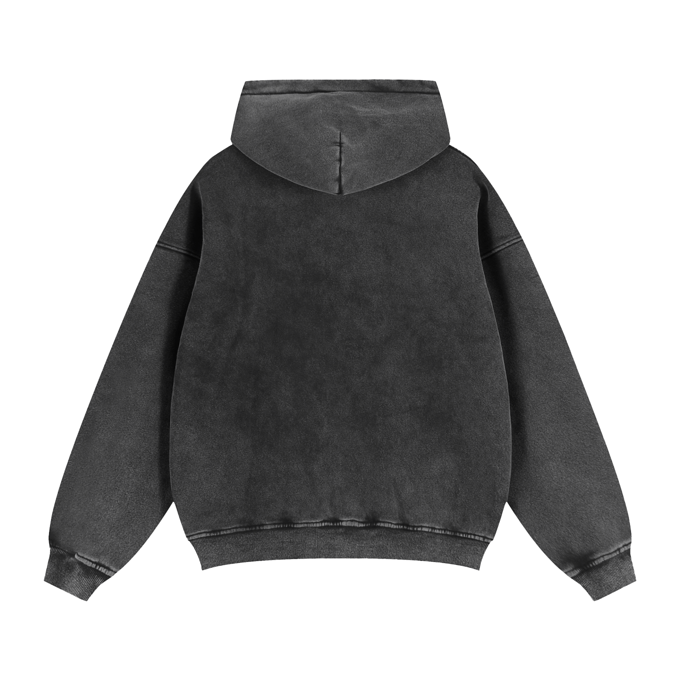 Black Zip-Through Boxy Hoodie