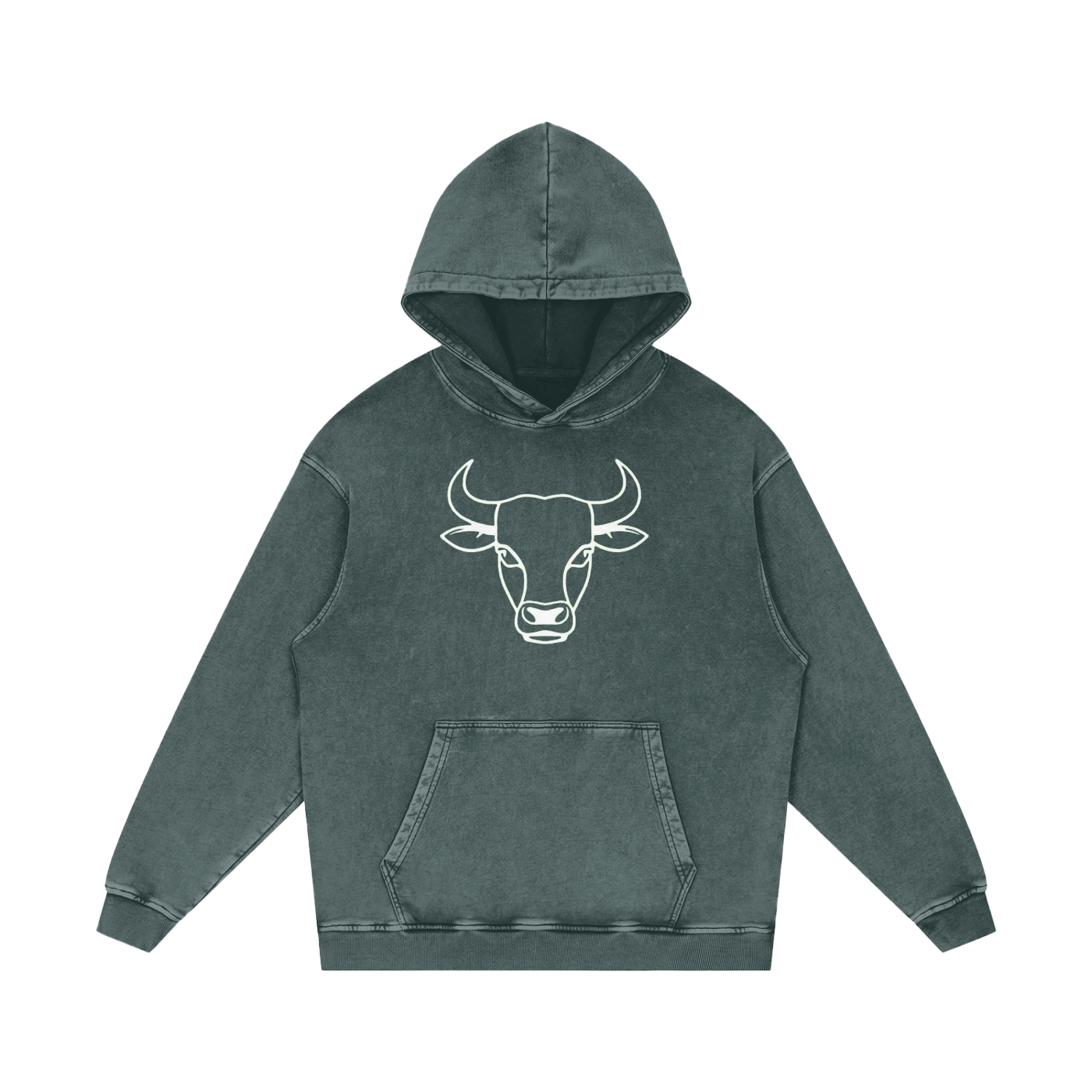 Bull Acid Wash Oversize Hoodie (multiple colors)