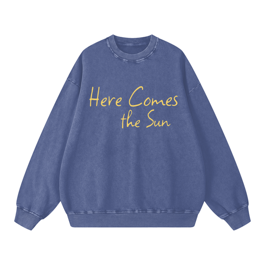 Here Comes the Sun- Acid Wash Oversize Sweatshirt