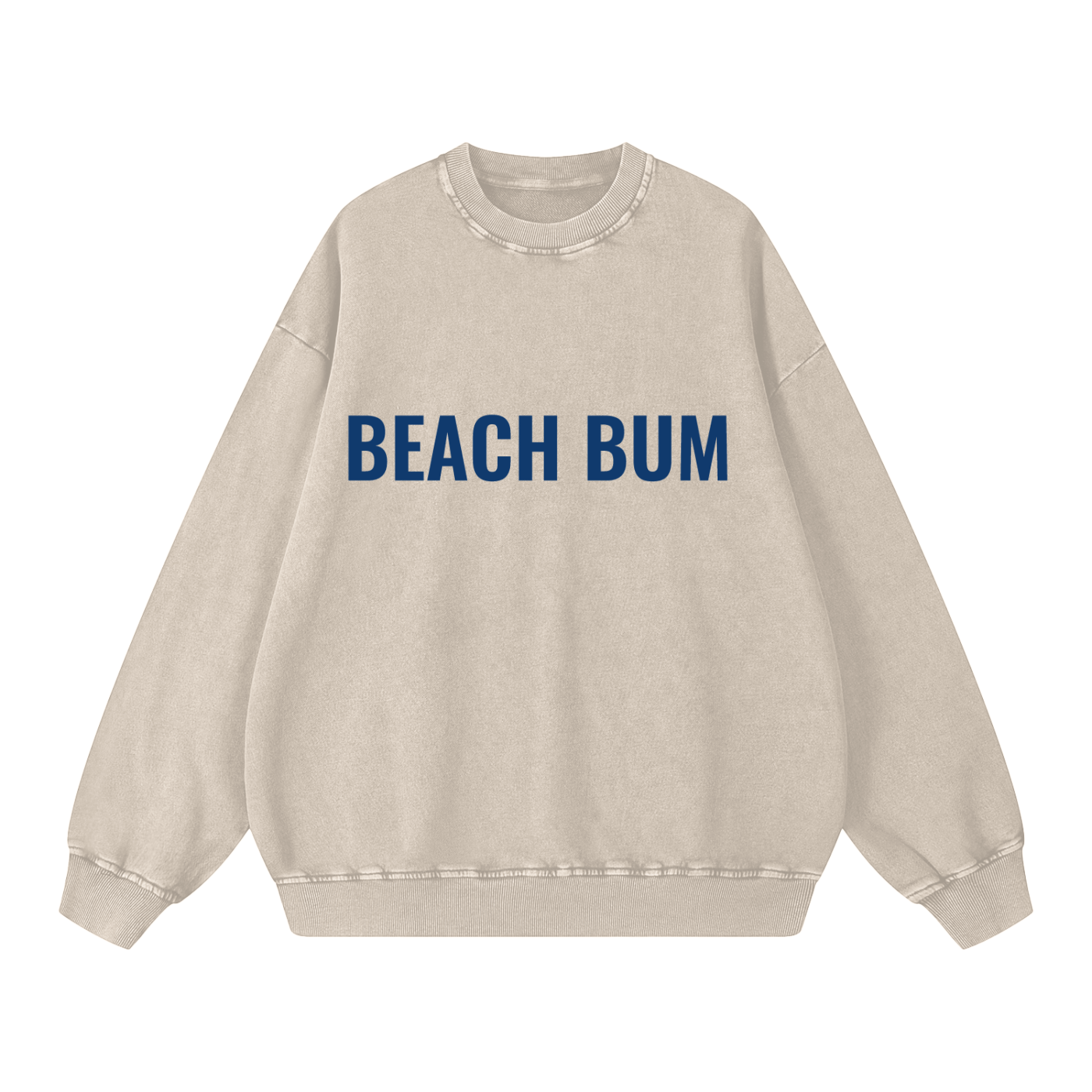 Beach Bum- Acid Wash Oversize Sweatshirt
