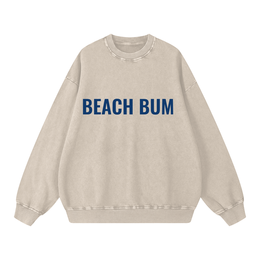 Beach Bum- Acid Wash Oversize Sweatshirt