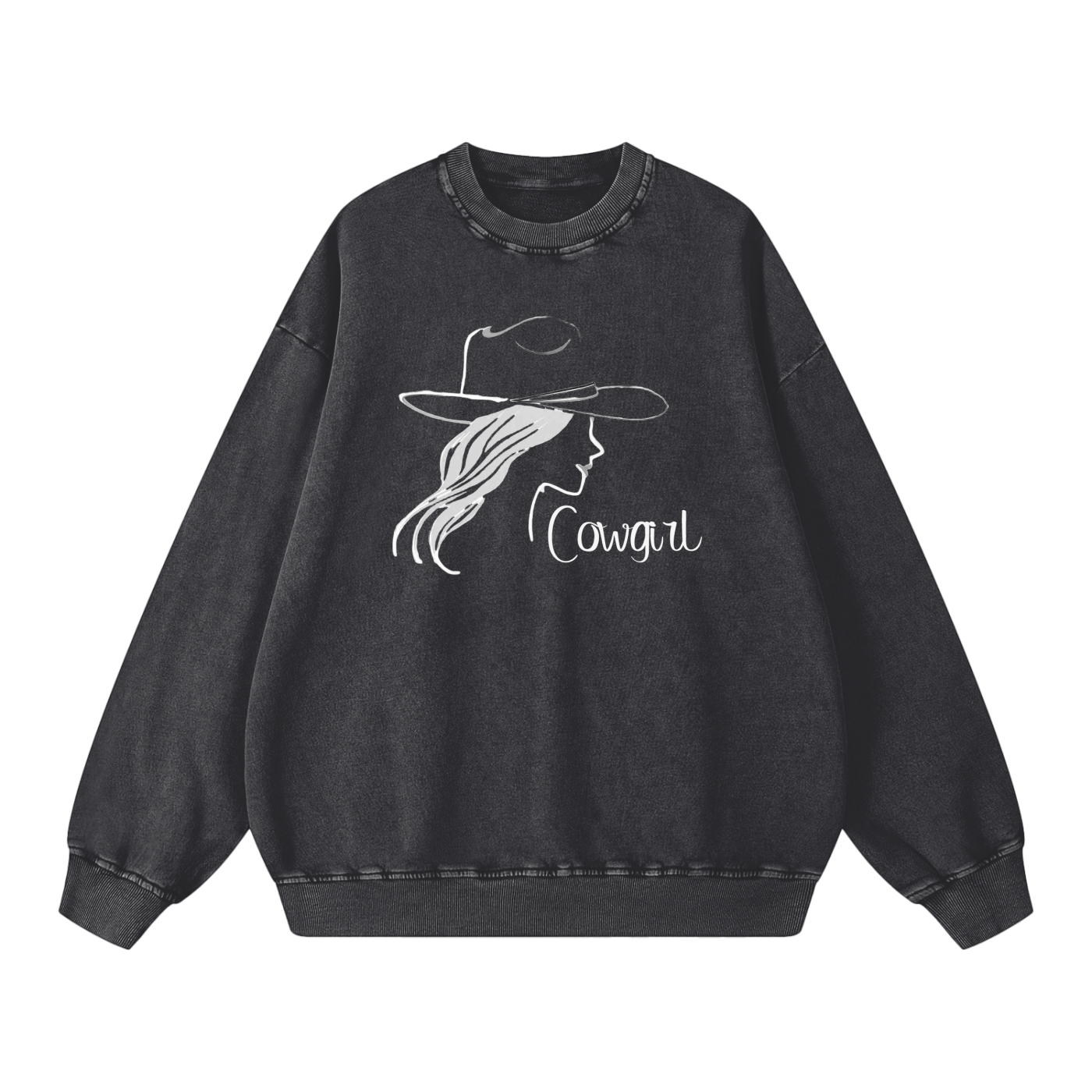 Cowgirl- Acid Wash Oversize Sweatshirt