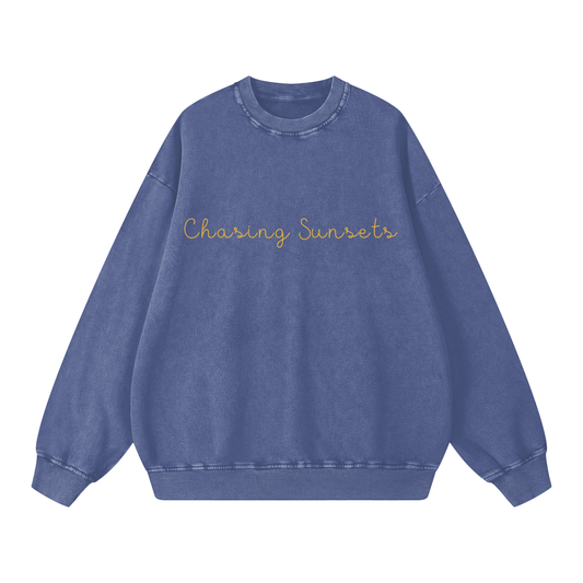 Chasing Sunsets - Acid Wash Oversize Sweatshirt