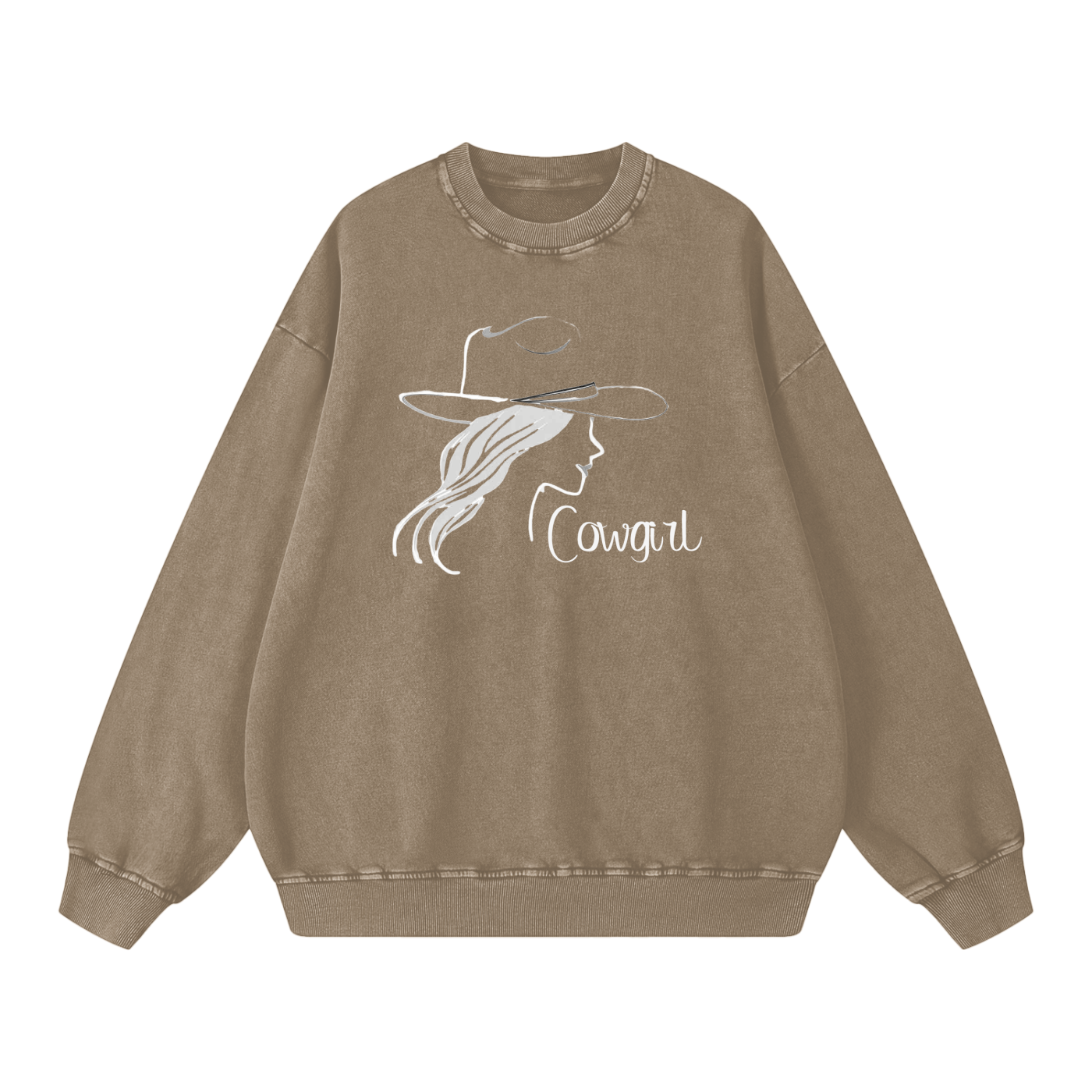 Cowgirl- Acid Wash Oversize Sweatshirt
