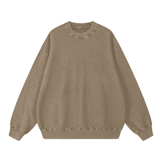 Solid Color Acid Wash Oversize Sweatshirt