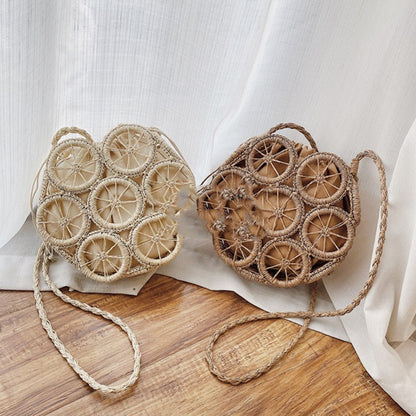 Rattan Circles Crossbody Bag