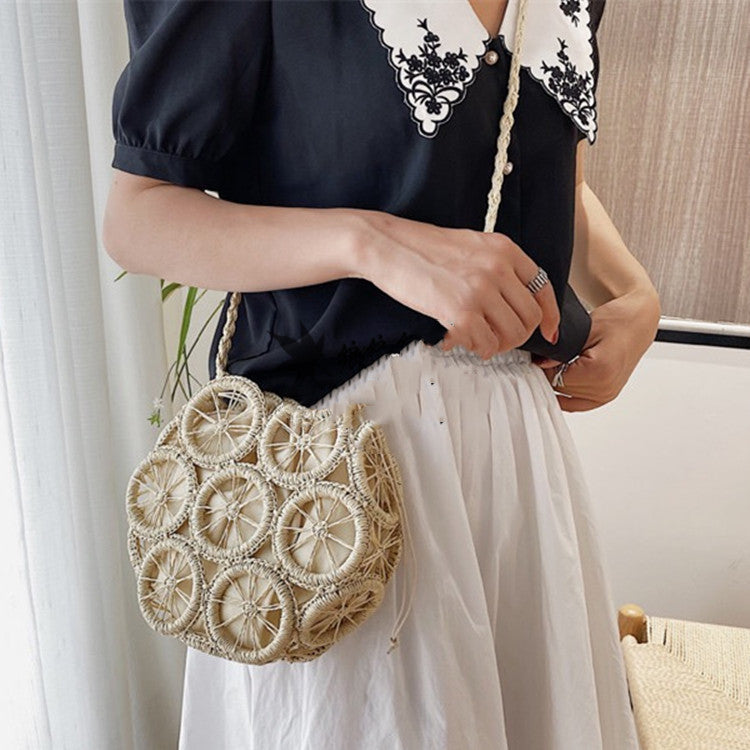 Rattan Circles Crossbody Bag