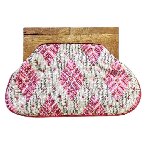 Pretty In Pink Wooden Clutch