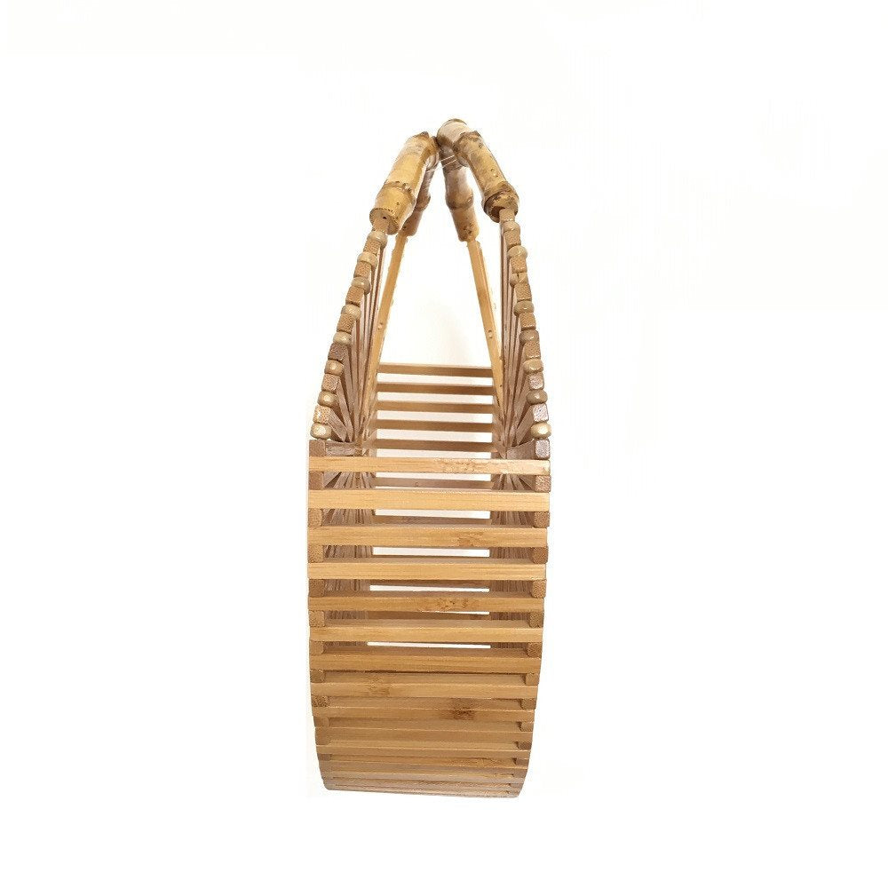 Rattan and bamboo bag women