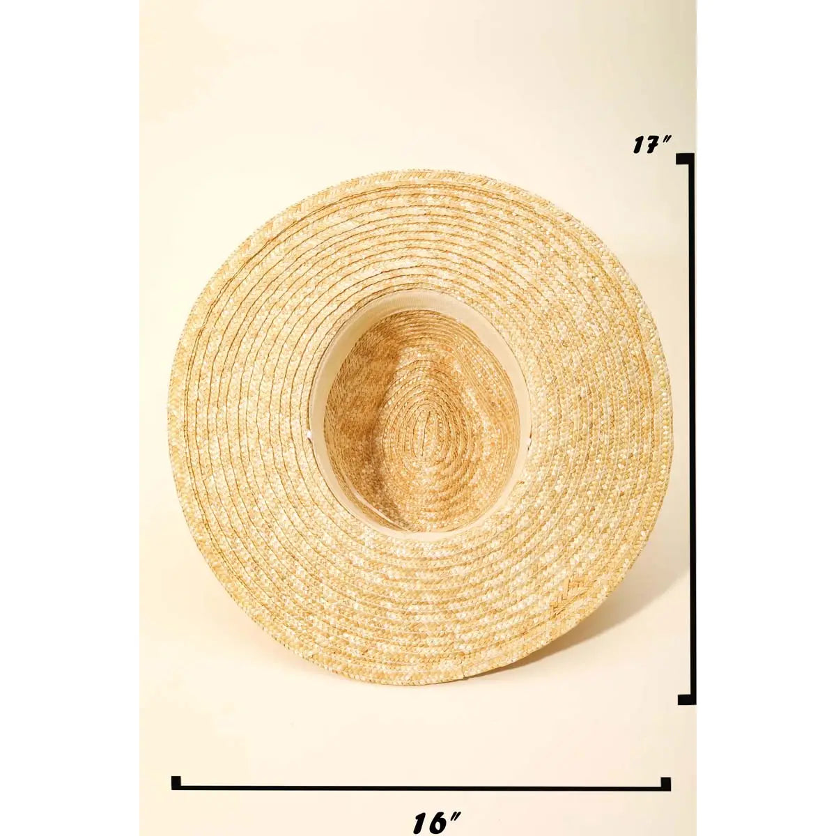 Handmade Straw Hat with Green Tribal Pattern Strap