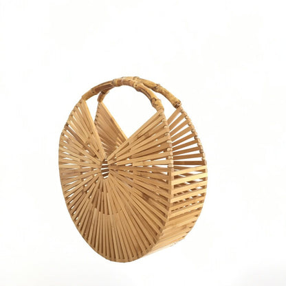 Rattan and bamboo bag women