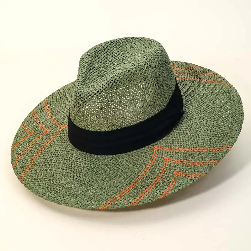 Handmade Straw Hat - Green