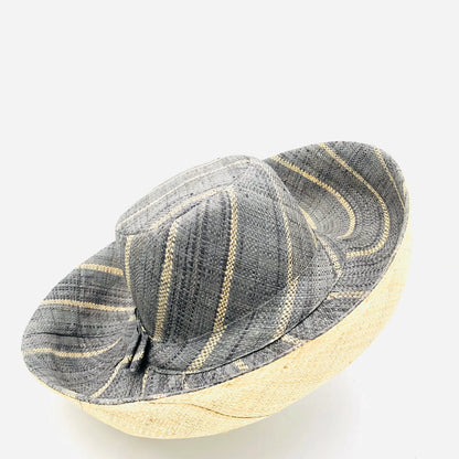 Raffia Sun Hat- 5” Brim Gray