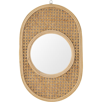 Rattan decorative mirror