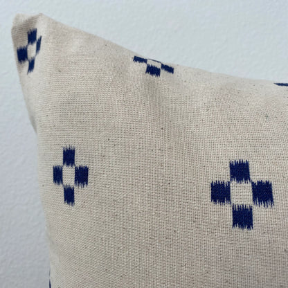 Natural Blue Pattern Lumbar Pillow Cover