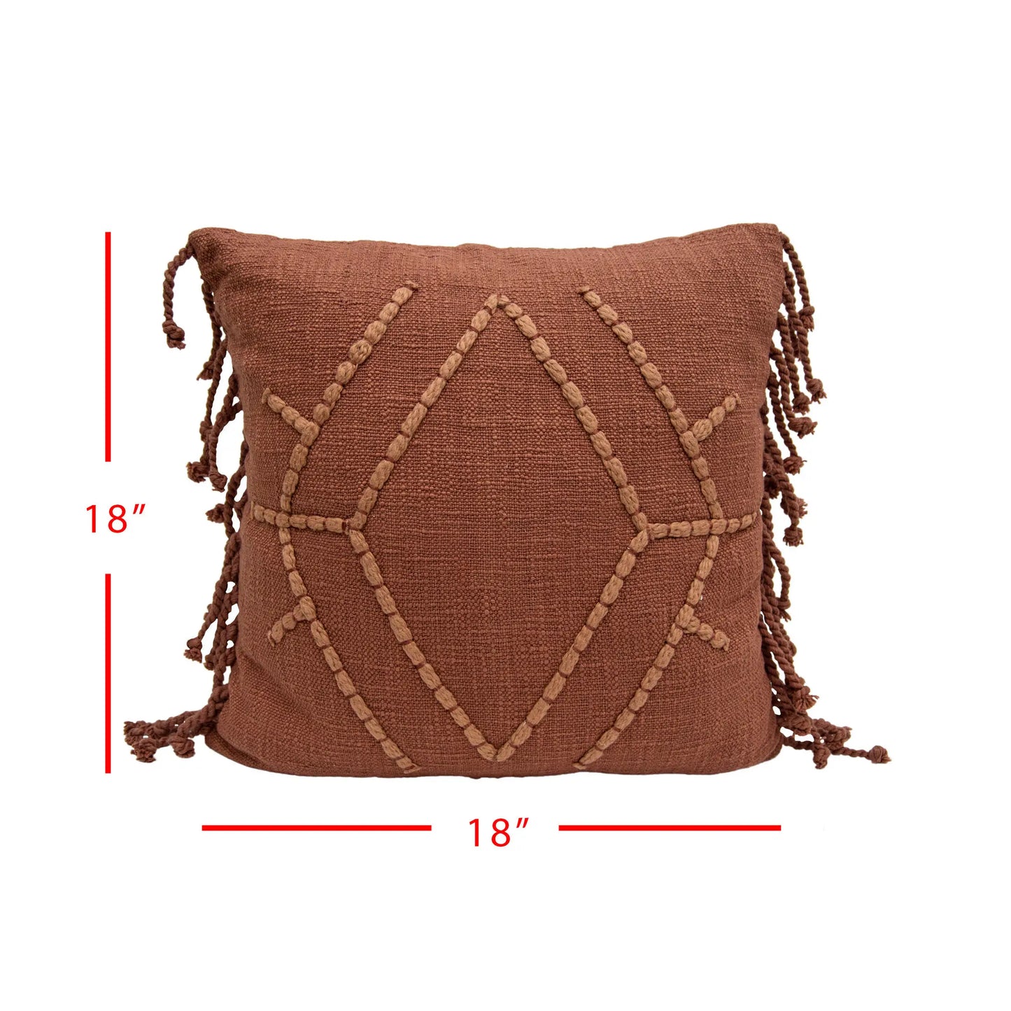 Rust Boho Pillow (insert included)