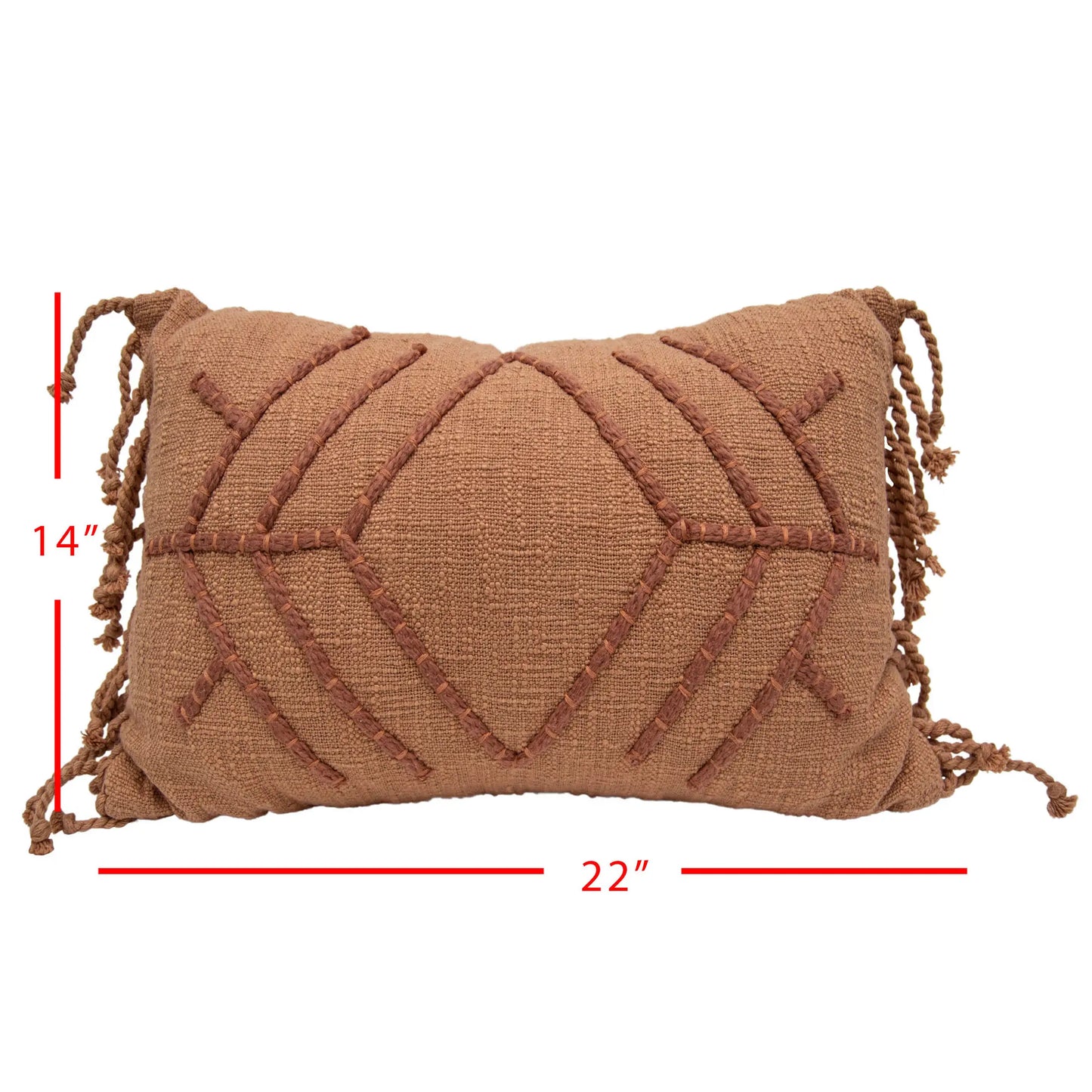 Handwoven Rust Lumbar Pillow (insert included)