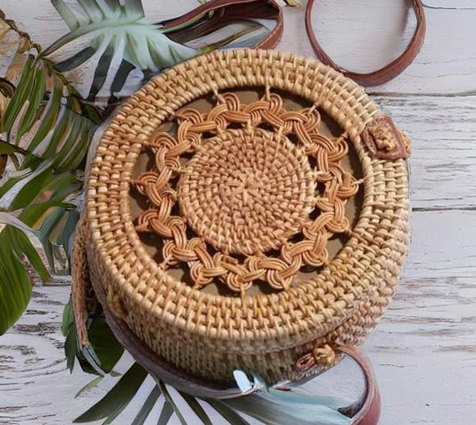 Rattan Round Purse