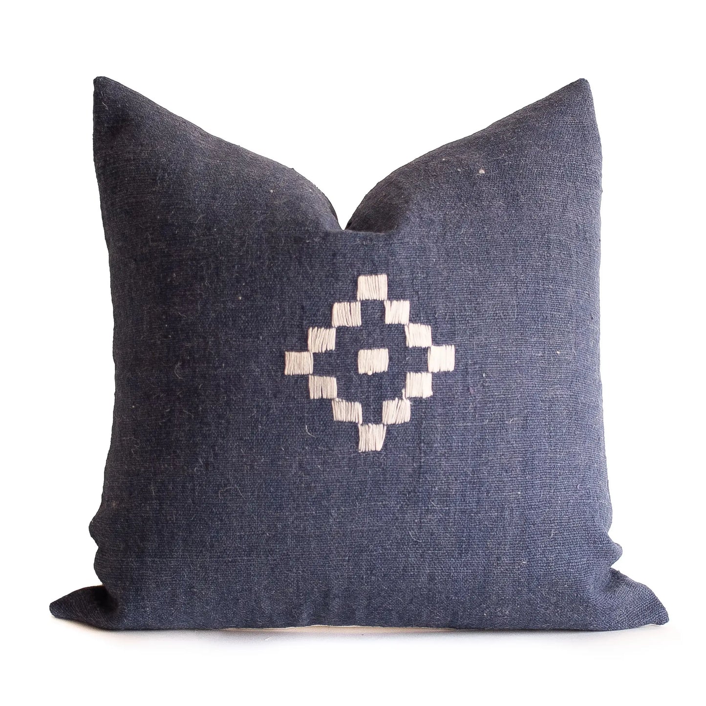 Blue Pattern Indian Wool Pillow Cover