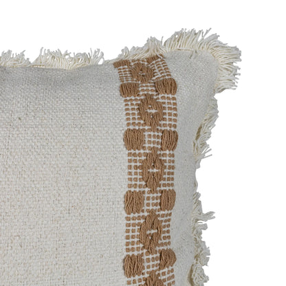 Tan Boho Woven Pillow (insert included)