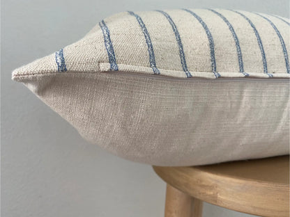 Blue Striped 100% Cotton Pillow