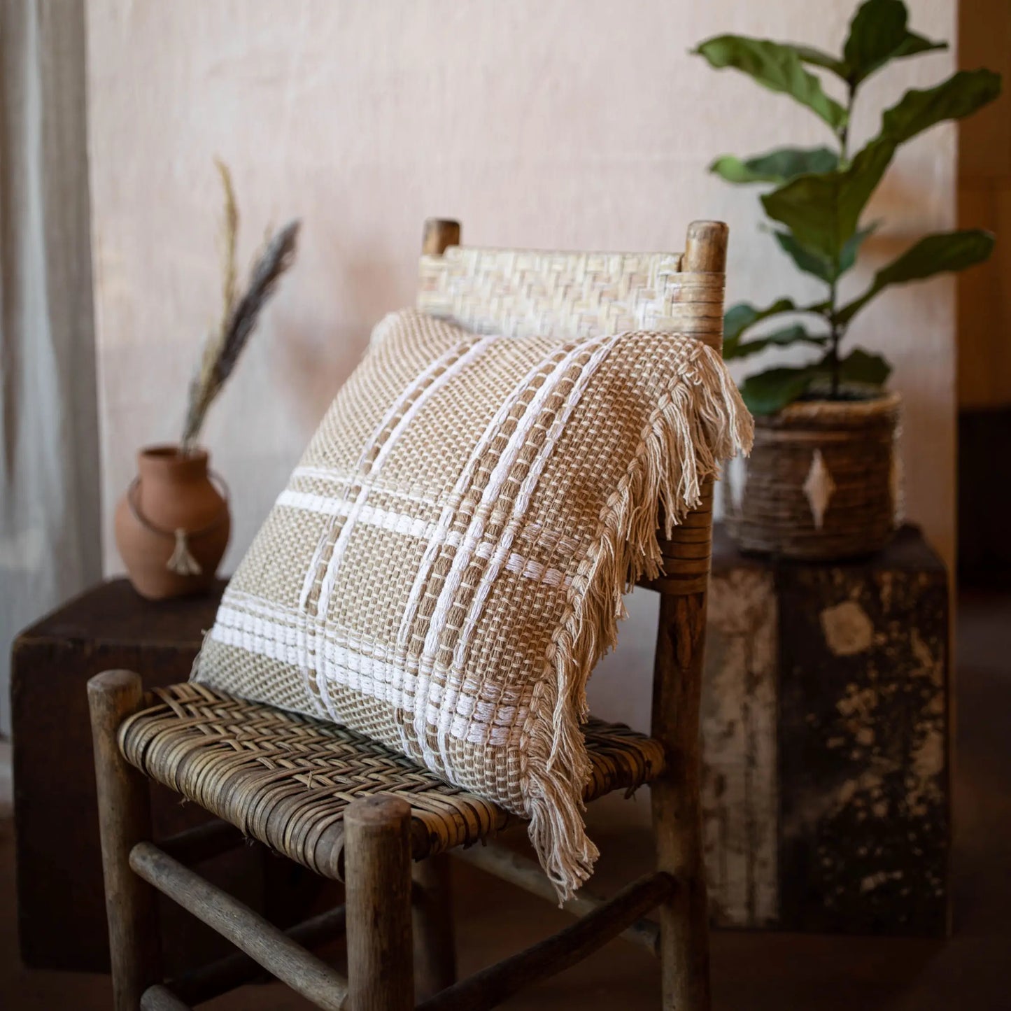 Jute Hand-Woven Pillow (insert included)