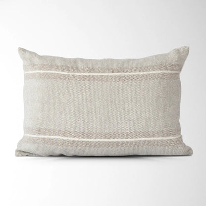 Striped Textured Gray/ Neutral Pillow