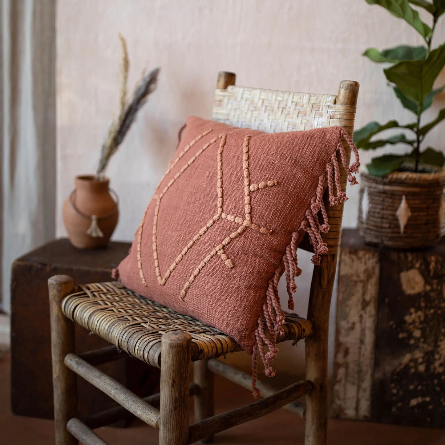 Rust Boho Pillow (insert included)