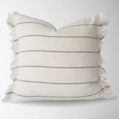 Striped with Frayed Edge Pillow Cover