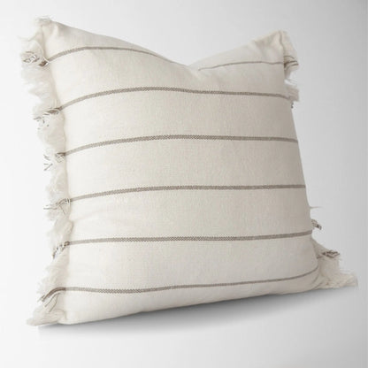 Striped with Frayed Edge Pillow Cover