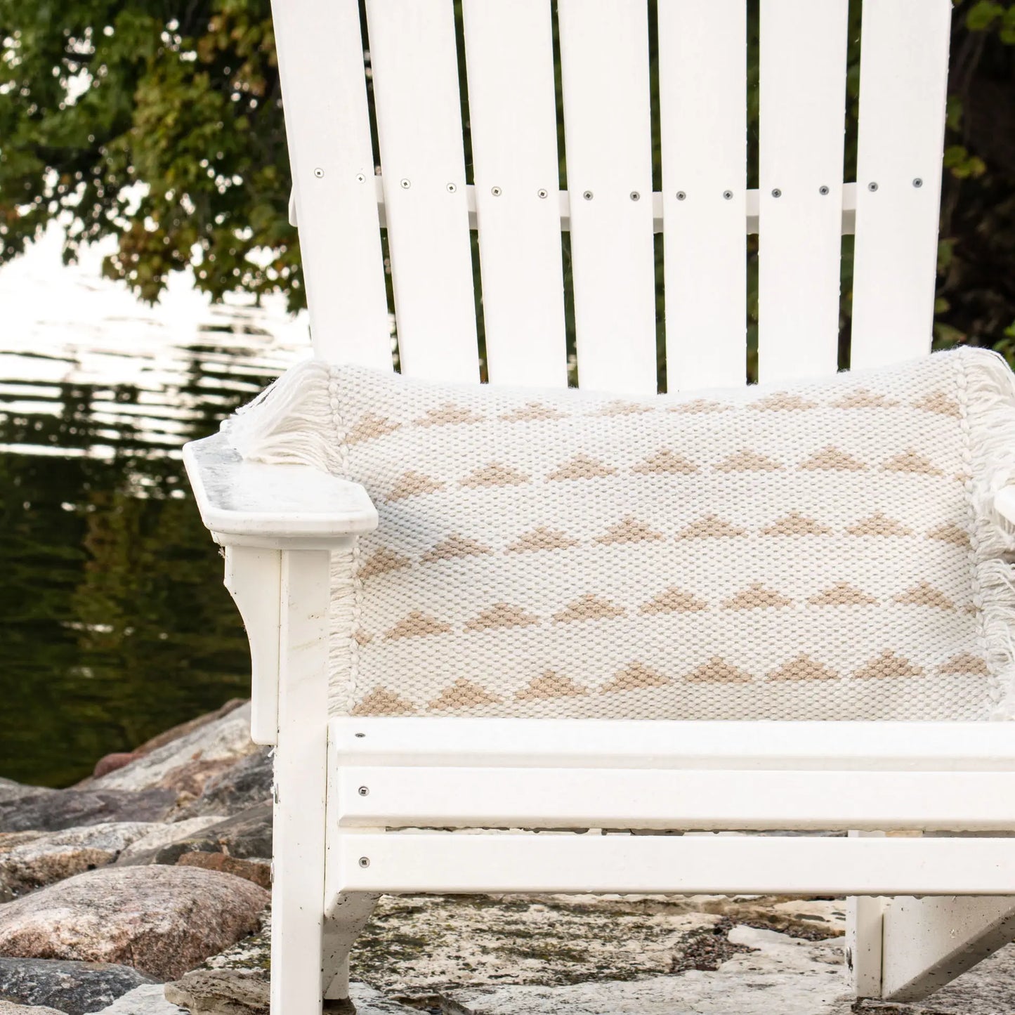 Handwoven Outdoor Tan Pillow (insert included)