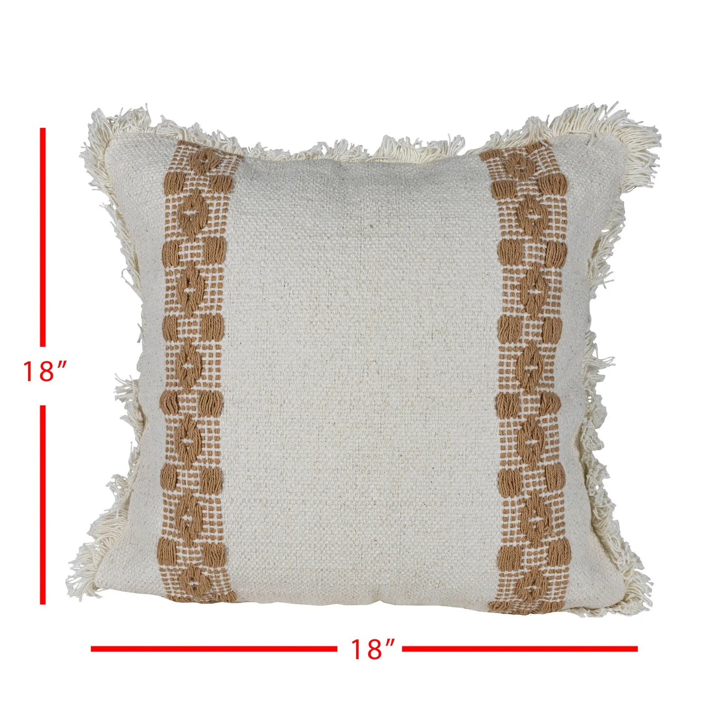 Tan Boho Woven Pillow (insert included)