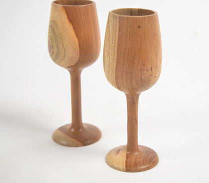 Wine Glasses- Acacia Wood