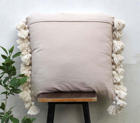 Cream Hand Tufted Chenille Pillow Cover