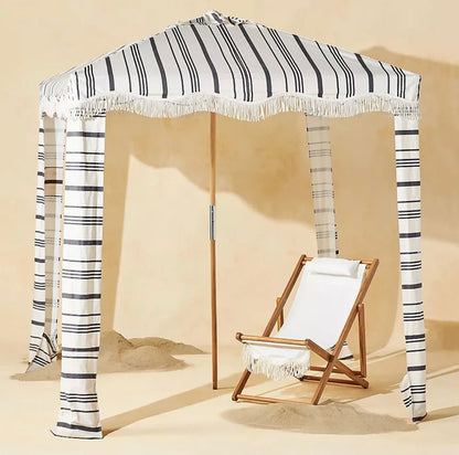 Beach Cabana- Black and White Striped