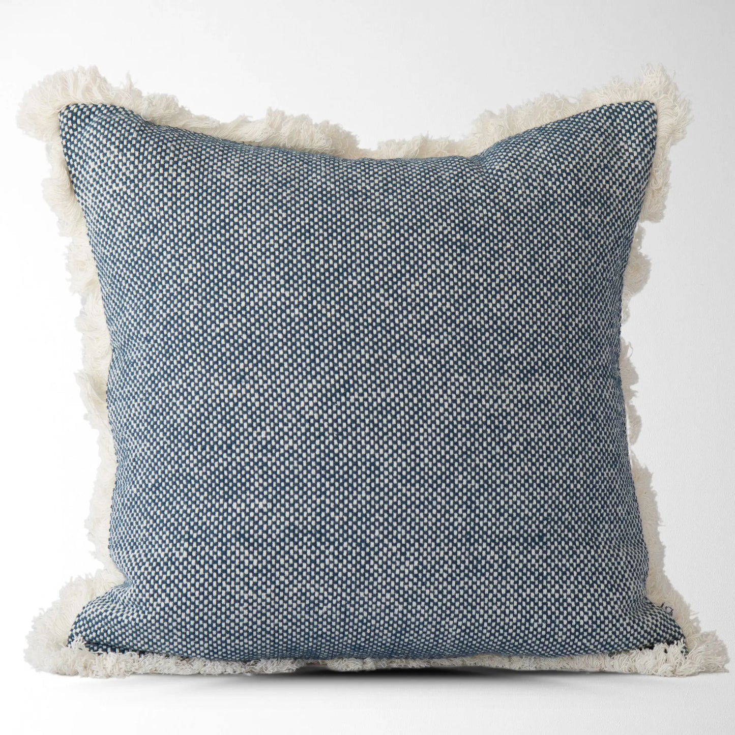 Blue Textured Woven Pillow Cover