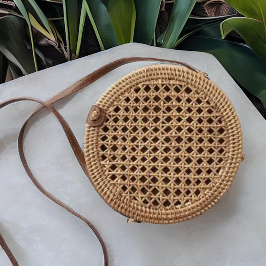 Rattan Round Purse