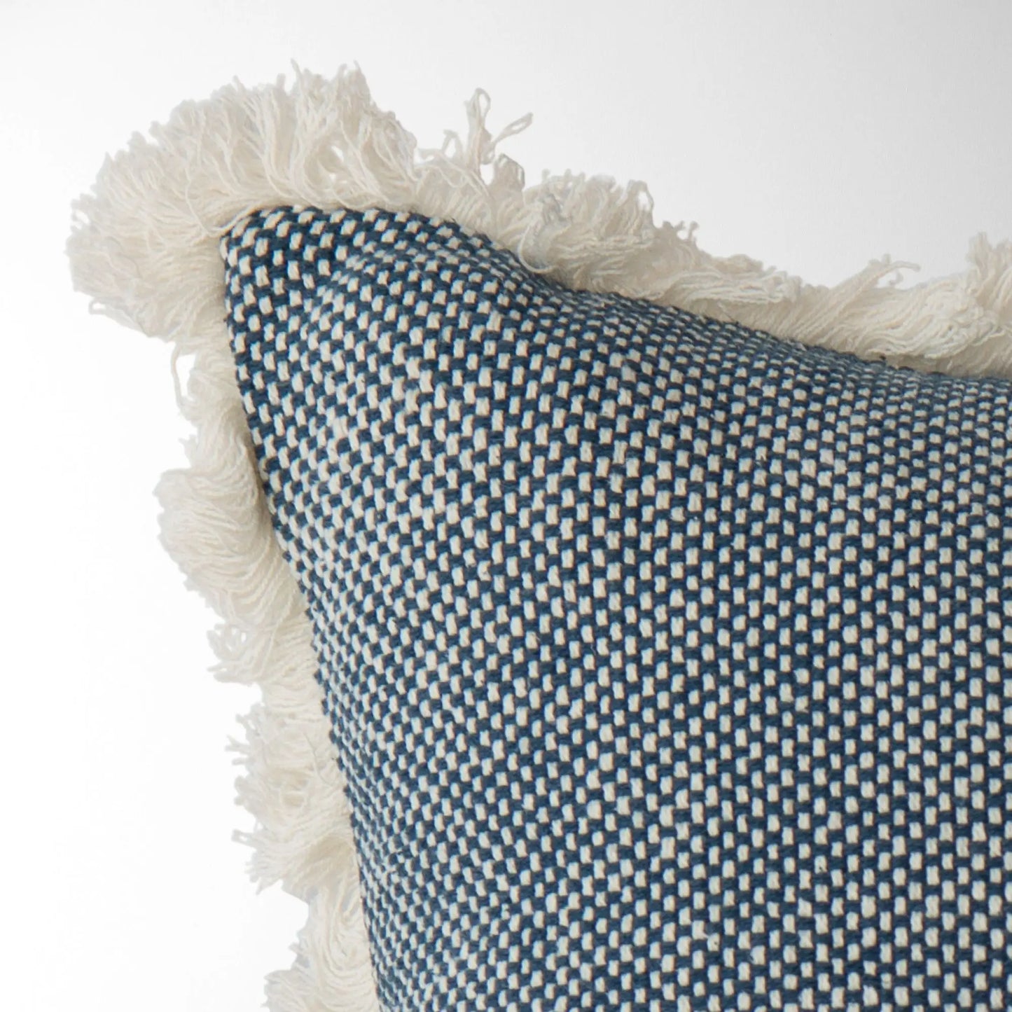 Blue Textured Woven Pillow Cover