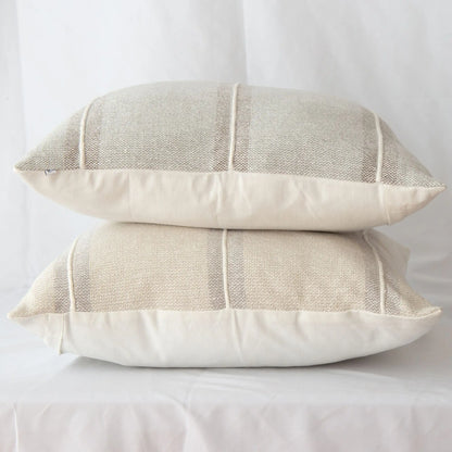 Striped Textured Gray/ Neutral Pillow