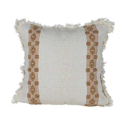 Tan Boho Woven Pillow (insert included)