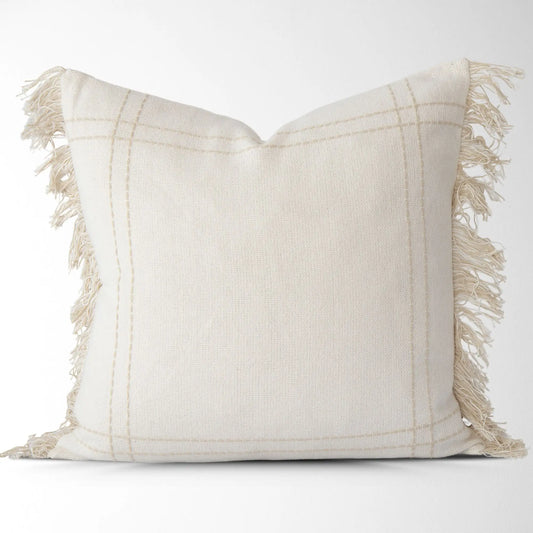 Oatmeal Crosshatch Pillow Cover