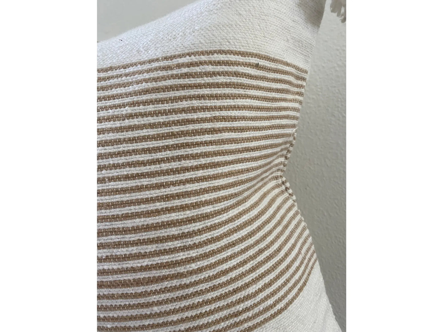 Brown Striped Cotton Pillow Cover