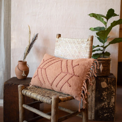 Handwoven Rust Lumbar Pillow (insert included)