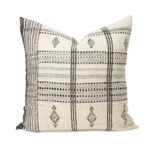 Ivory Aztec Wool Pillow Cover