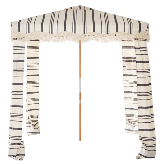 Beach Cabana- Black and White Striped